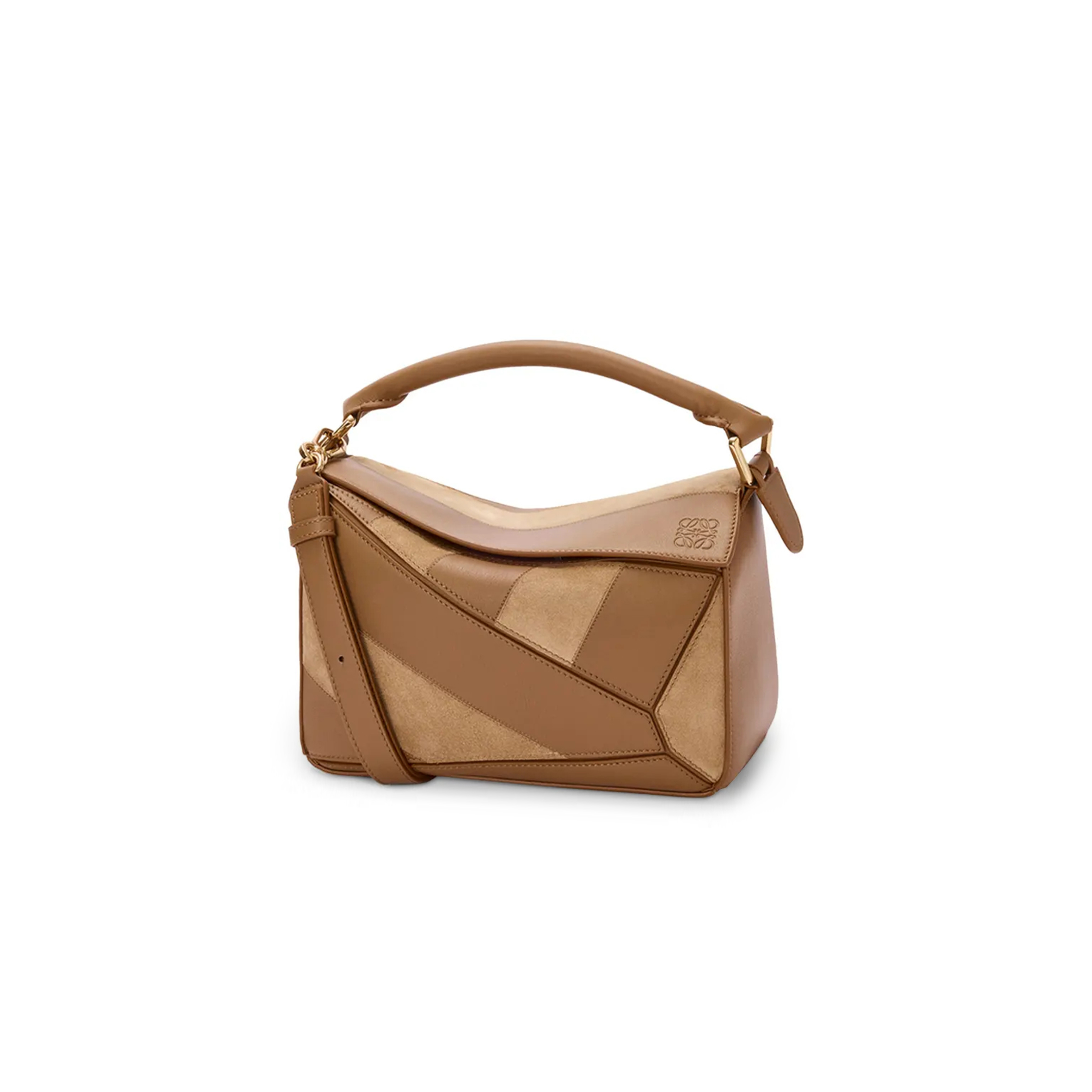LOEWE SMALL PUZZLE BAG IN CLASSIC CALFSKIN AND SUEDE A510S21XBR (24.5*16.5*10.5cm)